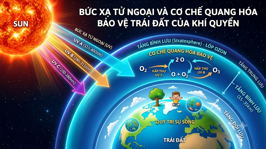 Bức Xạ Tử Ngoại Và Cơ Chế Quang Hóa Bảo Vệ Trái Đất Của Khí Quyển
