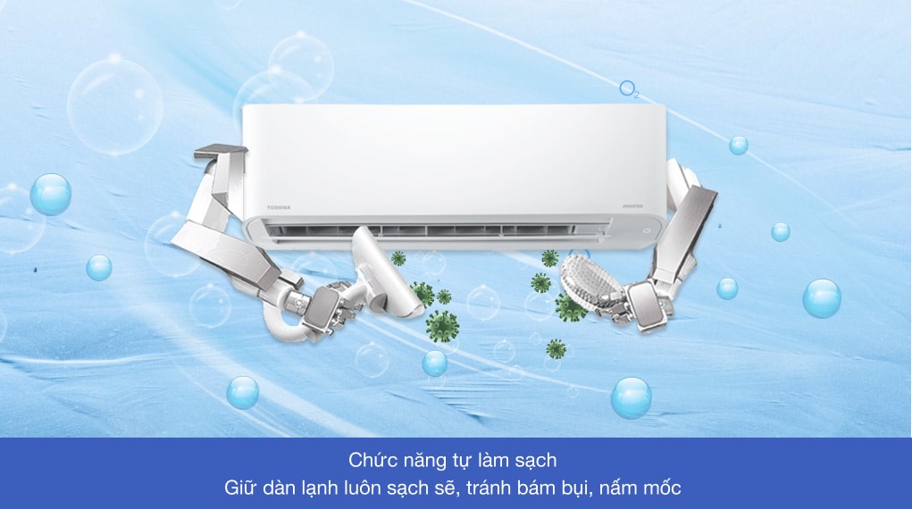 Chức năng tự làm sạch máy lạnh Toshiba Inverter 1.5 HP RAS-H13C3KCVG-V