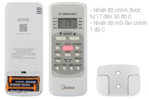 Remote Máy lạnh Midea Inverter 1.5 HP MSFR-13CRDN8