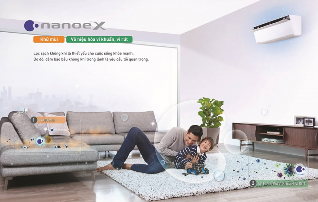 Nanoe-X khử mùi diệt khuẩn, nấm mốc