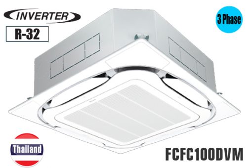 Máy lạnh âm trần 34.000 BTU 4 HP - Daikin Inverter FCFC100DVM/RZFC100DY1+BRC2E61+BYCQ125EAF điều khiển có dây, 3 pha