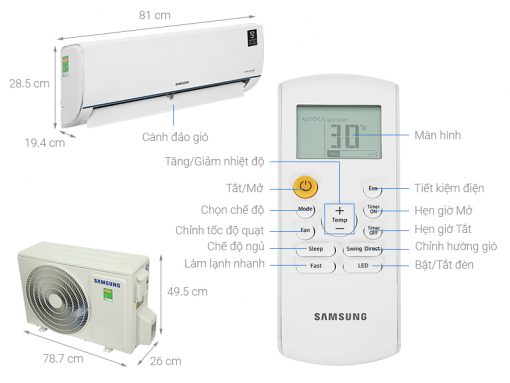 Thông số kĩ thuật máy lạnh Samsung Inverter 1 HP AR09TYHQASINSV