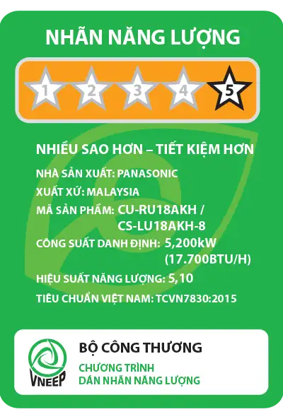 Máy lạnh Panasonic Inverter 2 HP CU/CS-LU18AKH-8