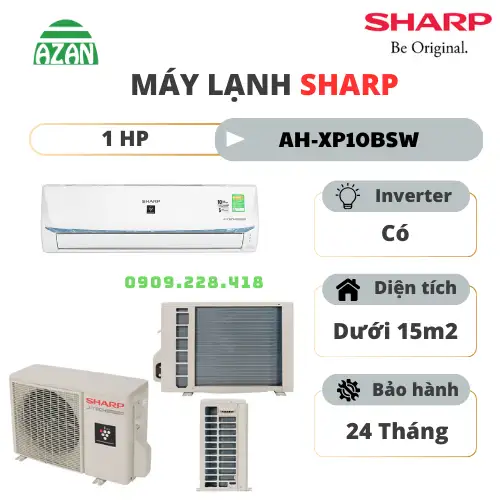 Máy lạnh Sharp Inverter 1 HP AH-XP10BSW