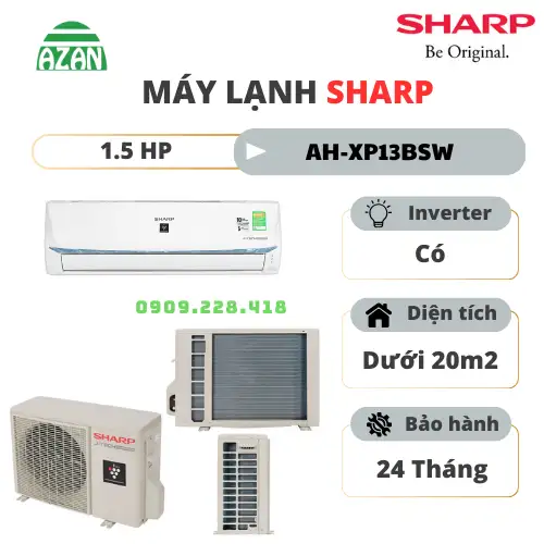 Máy lạnh Sharp Inverter 1.5 HP AH-XP13BSW
