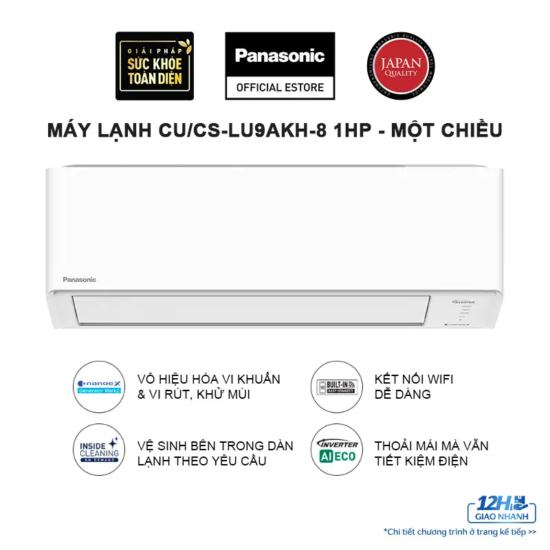Máy lạnh Panasonic Inverter 1 HP CU/CS-LU9AKH-8 1 Máy lạnh Panasonic Inverter 1 HP CU/CS-LU9AKH-8