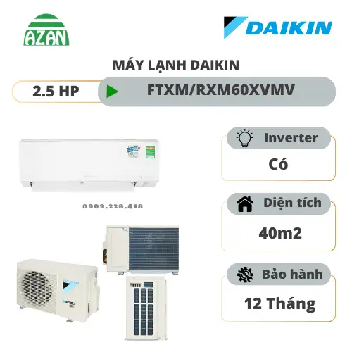 Máy lạnh Daikin Inverter 2.5 HP FTXM60XVMV