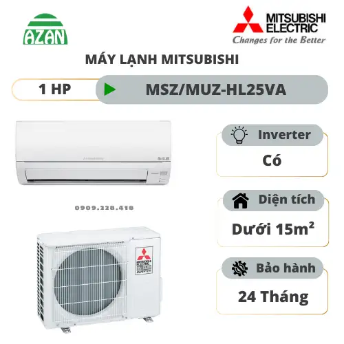 Máy lạnh Mitsubishi Electric Inverter 1 HP MSZ-HL25VA