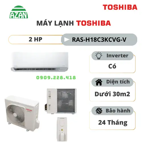 Máy lạnh Toshiba Inverter 2 HP RAS-H18C3KCVG-V