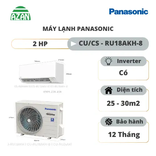 Máy lạnh Panasonic Inverter 2 HP CU/CS-RU18AKH-8