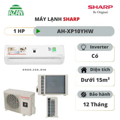 Máy lạnh Sharp Inverter 1 HP AH-XP10YHW