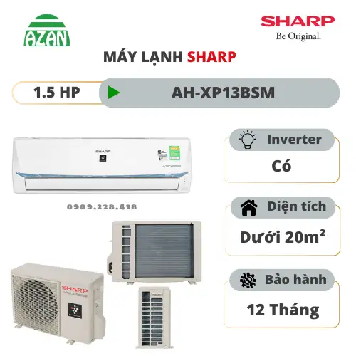 Máy lạnh Sharp Inverter 1.5 HP AH-XP13BSW
