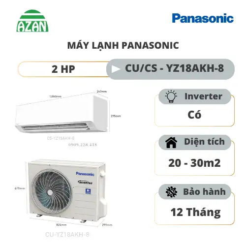 Máy lạnh Panasonic Inverter 2 HP CU/CS-YZ18AKH-8