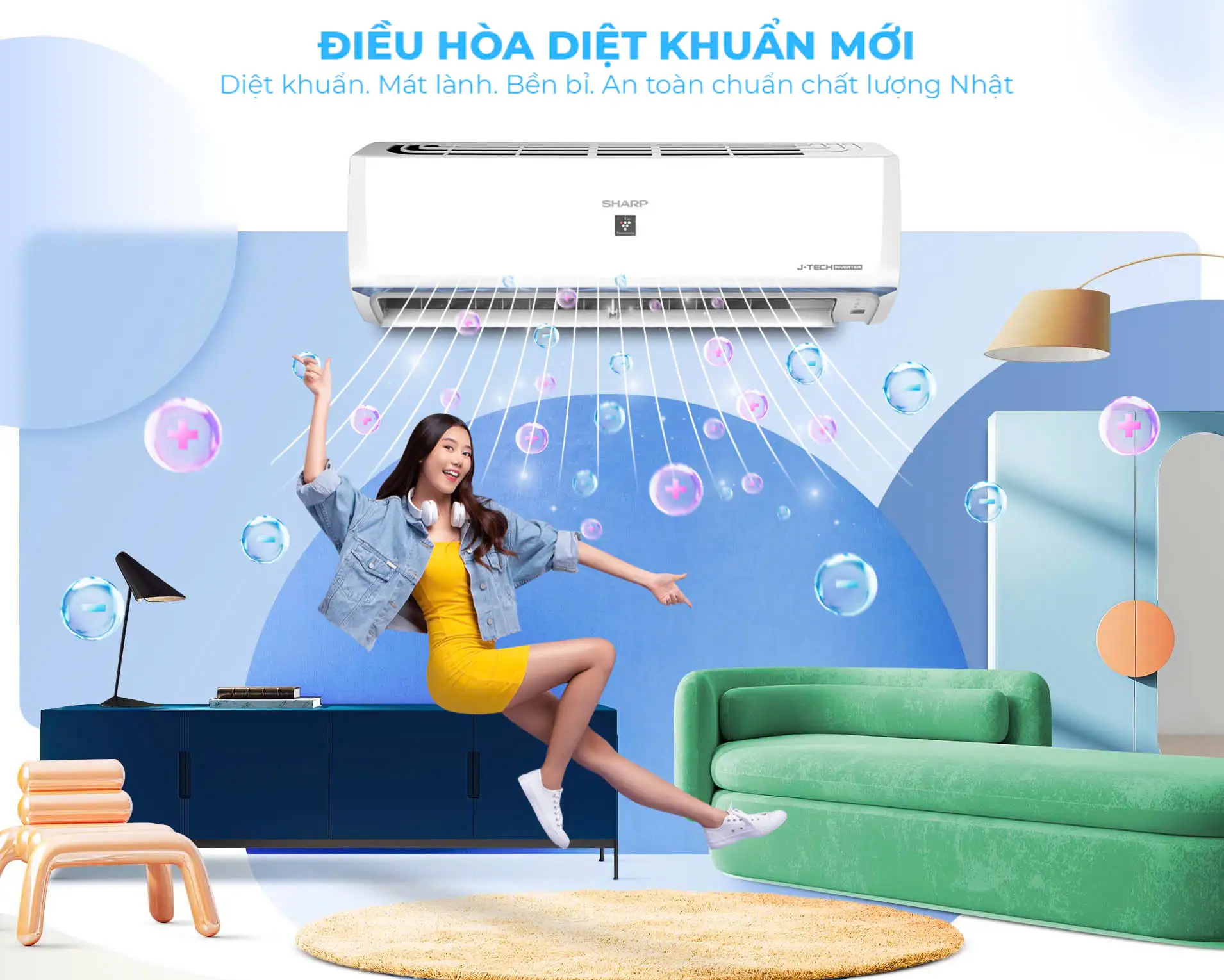 Máy lạnh Sharp Inverter 1 HP AH-XP10BSW