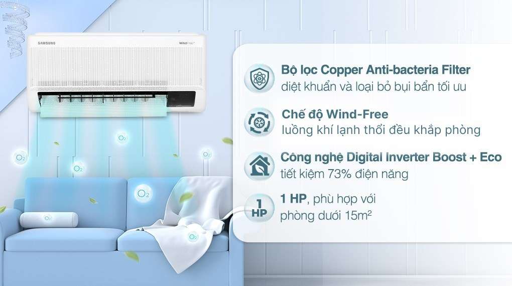 Máy lạnh Samsung Inverter 1 HP AR10CYFAAWKNSV
