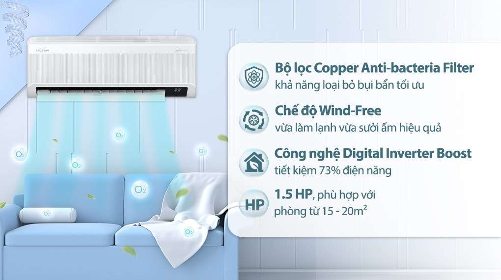 Máy lạnh Samsung Inverter 1.5HP AR13CYFAAWKNSV