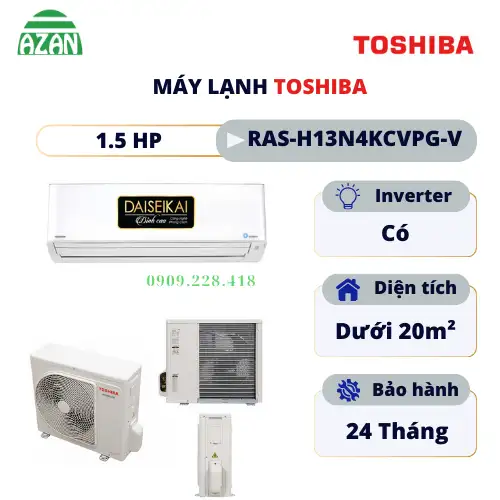 Máy lạnh Toshiba Inverter 1.5HP RAS-H13N4KCVPG-V