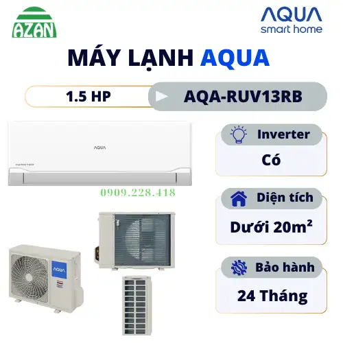 Máy lạnh AQUA Inverter 1.5 HP AQA-RUV13RB