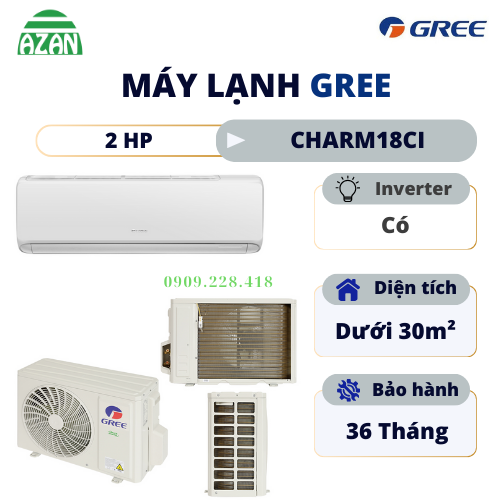 Máy lạnh Gree Inverter 2 HP CHARM18CI