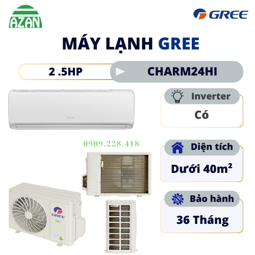 Máy lạnh Gree 2 chiều Inverter 2.5 HP CHARM24HI