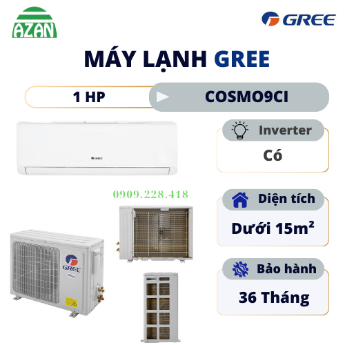 Máy lạnh Gree Inverter 1 HP COSMO9CI