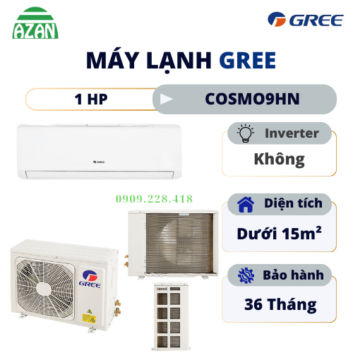 Máy lạnh Gree 2 chiều 1 HP COSMO9HN