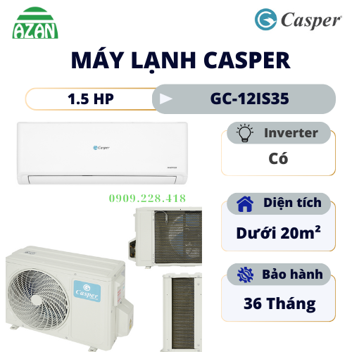 Máy lạnh Casper Inverter 1.5 HP GC-12IS35