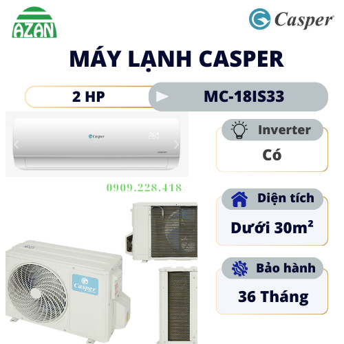 Máy lạnh Casper Inverter 2 HP MC-18IS33