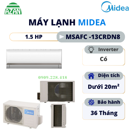 Máy lạnh Midea Inverter 1.5 HP MSAFC-13CRDN8