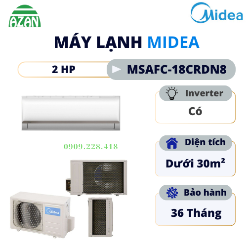 Máy lạnh Midea Inverter 2 HP MSAFC-18CRDN8