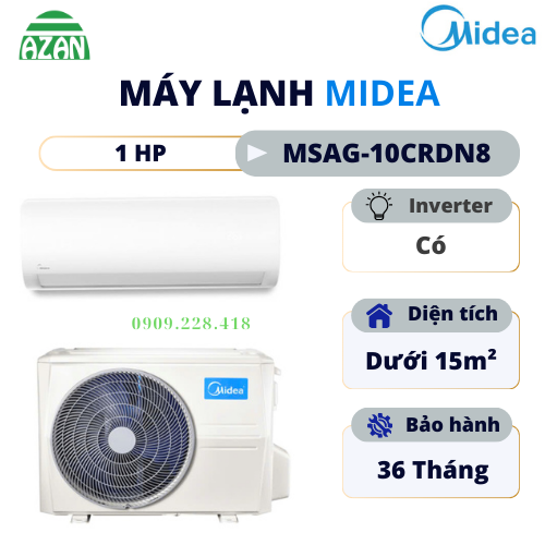 Máy lạnh Midea Inverter 1 HP MSAG-10CRDN8