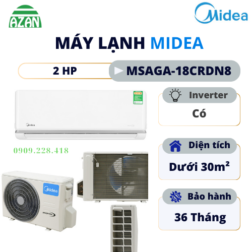 Máy lạnh Midea Inverter 2 HP MSAGA-18CRDN8