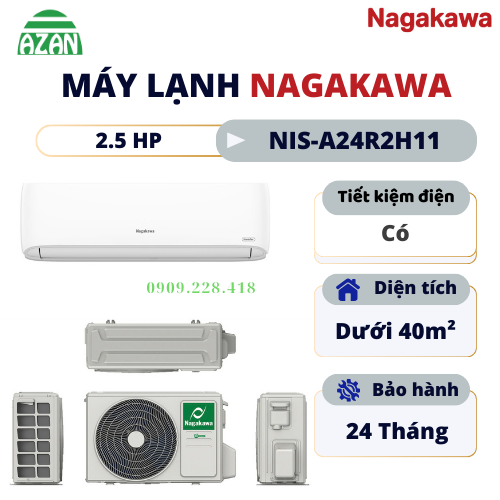 Máy lạnh Nagakawa Inverter 2.5 HP NIS-A24R2H11