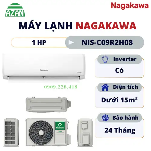 Máy lạnh Nagakawa Inverter 1 HP NIS-C09R2H08