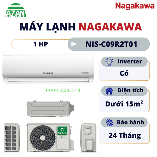 Máy lạnh Nagakawa Inverter 1 HP NIS-C09R2T01