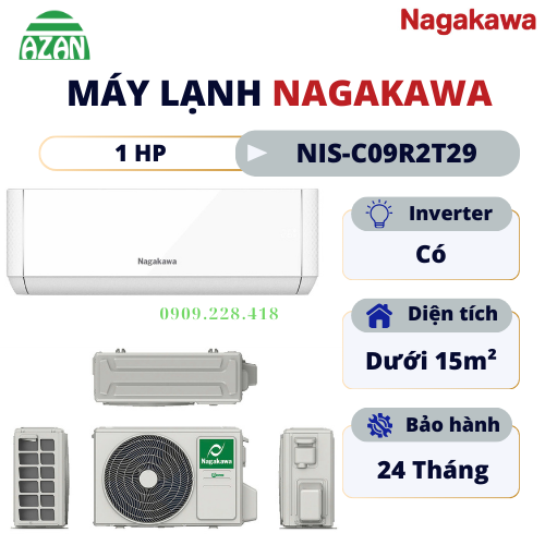Máy lạnh Nagakawa Inverter 1 HP NIS-C09R2T29