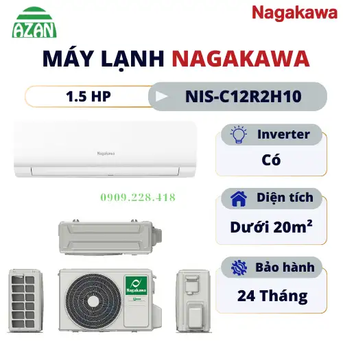 Máy lạnh Nagakawa Inverter 1.5 HP NIS-C12R2H10
