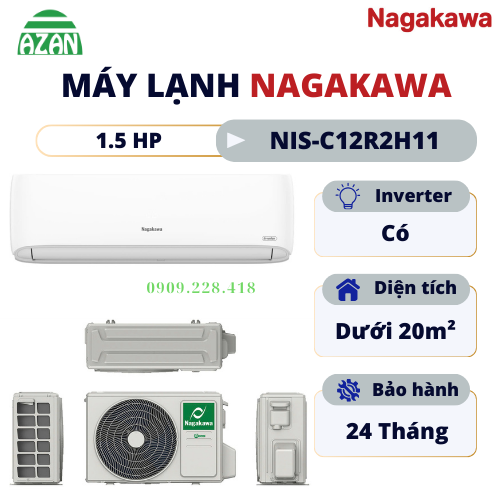 Máy lạnh Nagakawa Inverter 1.5 HP NIS-C12R2H11