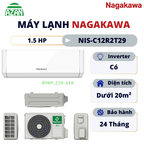 Máy lạnh Nagakawa Inverter 1.5 HP NIS-C12R2T29