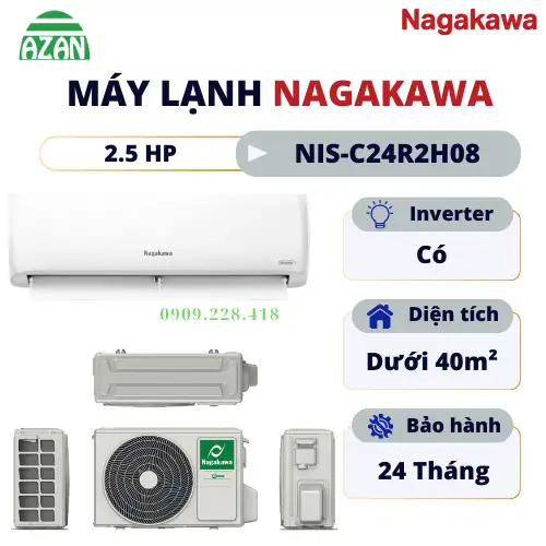 Máy lạnh Nagakawa Inverter 2.5 HP NIS-C24R2H08