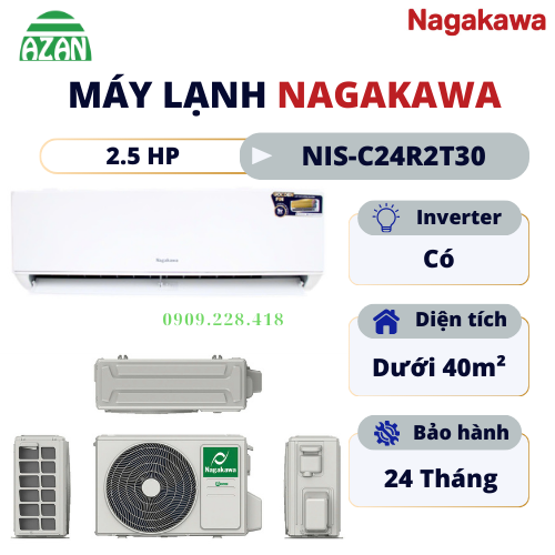Máy lạnh Nagakawa Inverter 2.5 HP NIS-C24R2T30