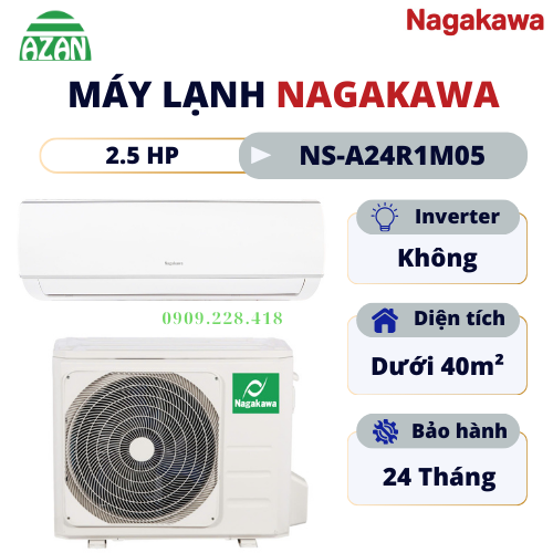 Máy lạnh 2 chiều Nagakawa 2.5 HP NS-A24R1M05