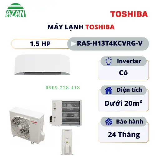 Máy lạnh Toshiba Inverter 1.5HP RAS-H13T4KCVRG-V
