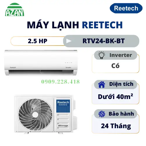 Máy lạnh Reetech Inverter 2.5 HP RTV24-BK-BT