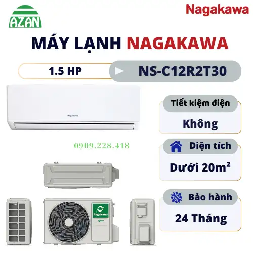 Máy lạnh Nagakawa 1.5 HP NS-C12R2T30