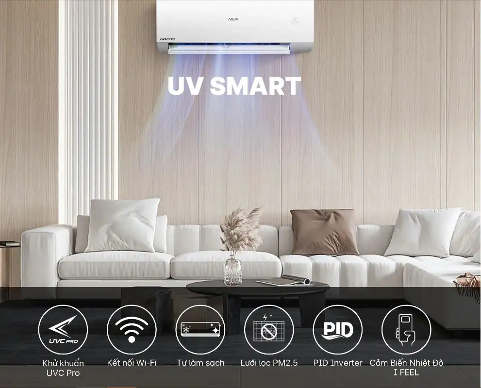 Máy lạnh AQUA Inverter 1 HP AQA-KCRV10XAW
