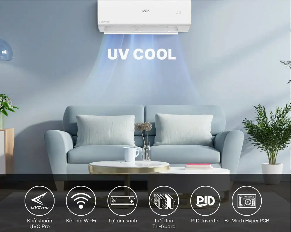 Máy lạnh AQUA Inverter 1 HP AQA-RUV10RB2