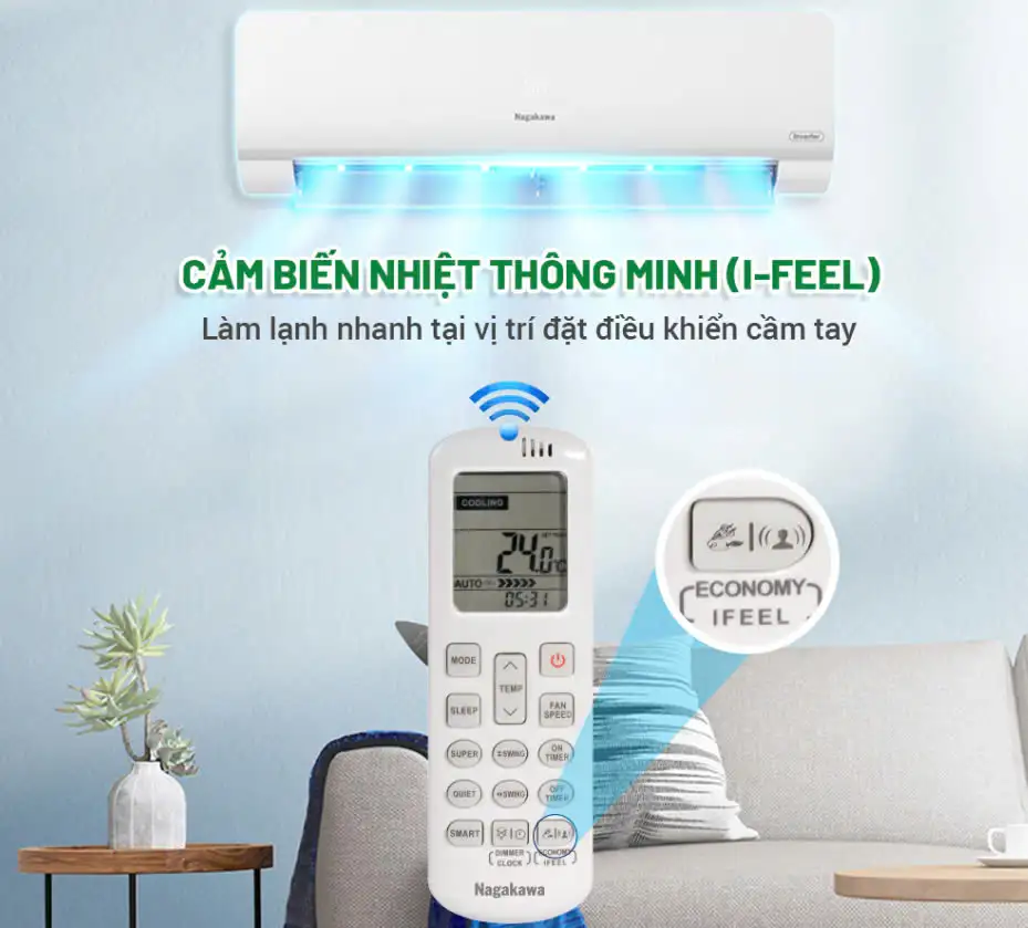 Máy lạnh Nagakawa Inverter 1.5 HP NIS-C12R2H10