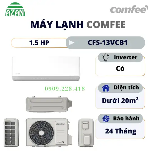 Máy lạnh Comfee Inverter 1.5 HP CFS-13VCB1