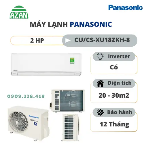 Máy lạnh Panasonic Inverter 2HP CU/CS-XU18ZKH-8
